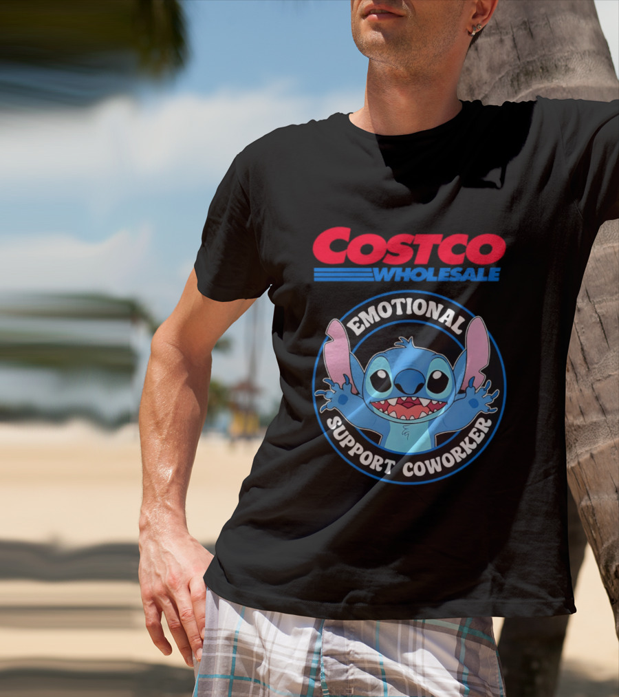 Costco Wholesale Emotional Support Coworker Stitch T-Shirt