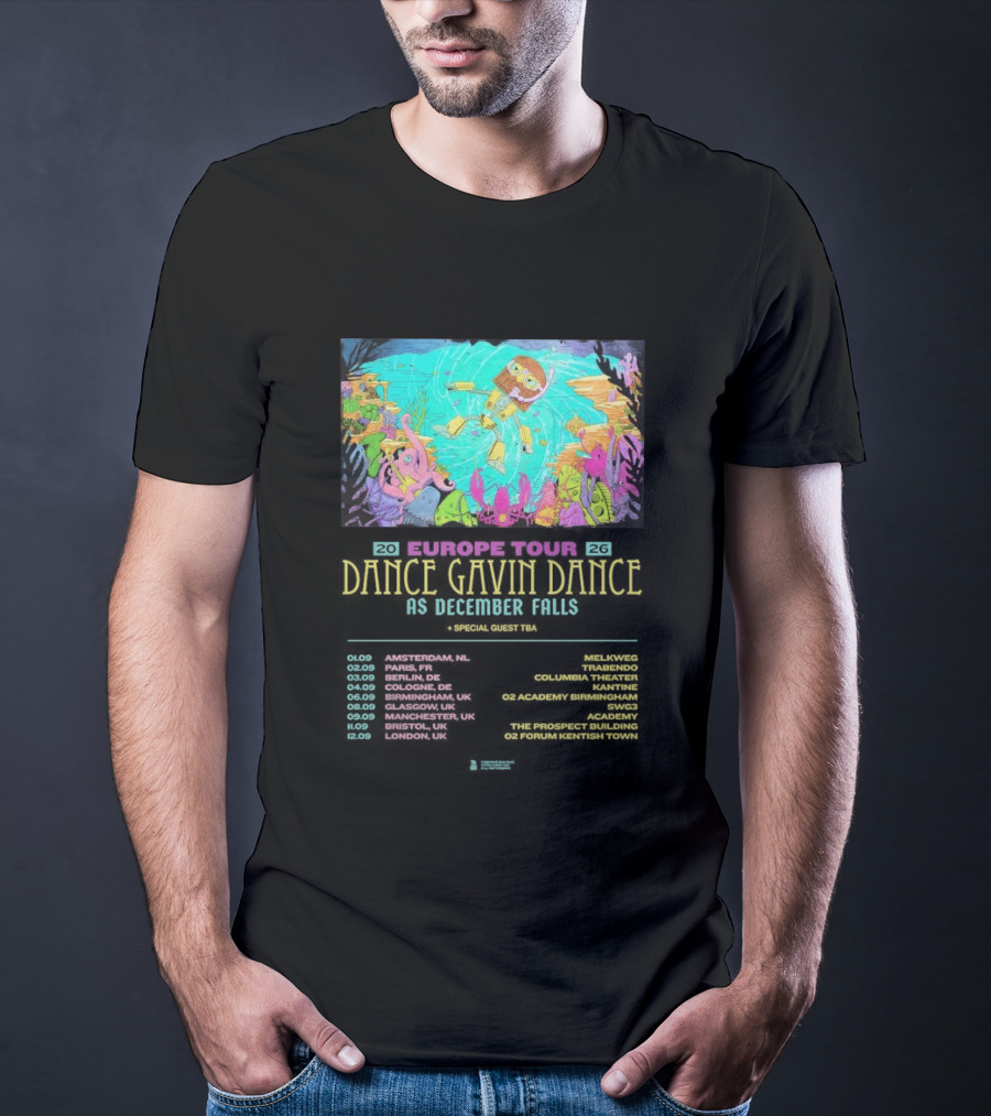 Dance Gavin Dance As December Falls 2026 UK EU Tour Schedule Dates T-Shirt