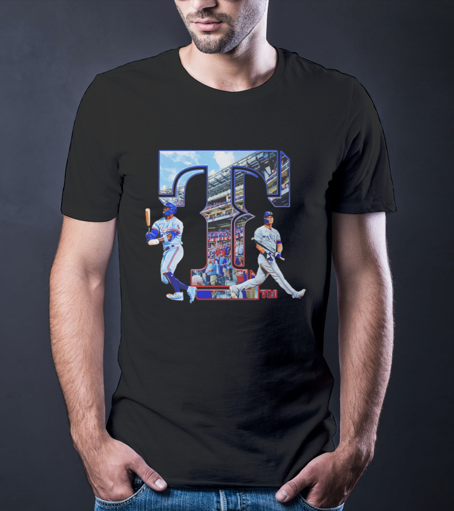 Texas Rangers Stadium Baseball Players T-Shirt