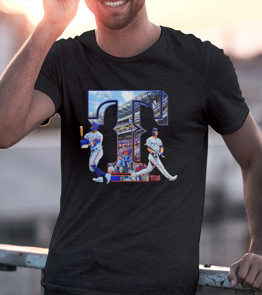 Texas Rangers Stadium Baseball Players T-Shirt