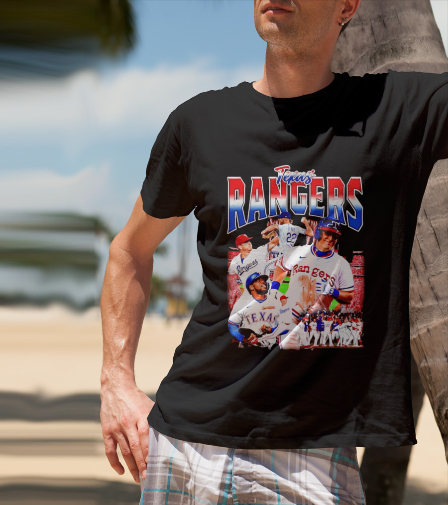 Texas Rangers Celebrate Baseball Team Collage 2025 T-Shirt
