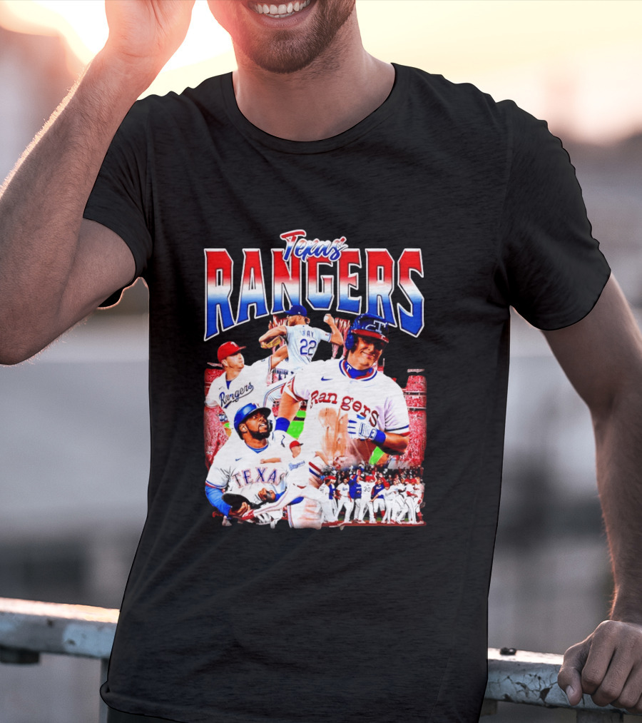Texas Rangers Celebrate Baseball Team Collage 2025 T-Shirt