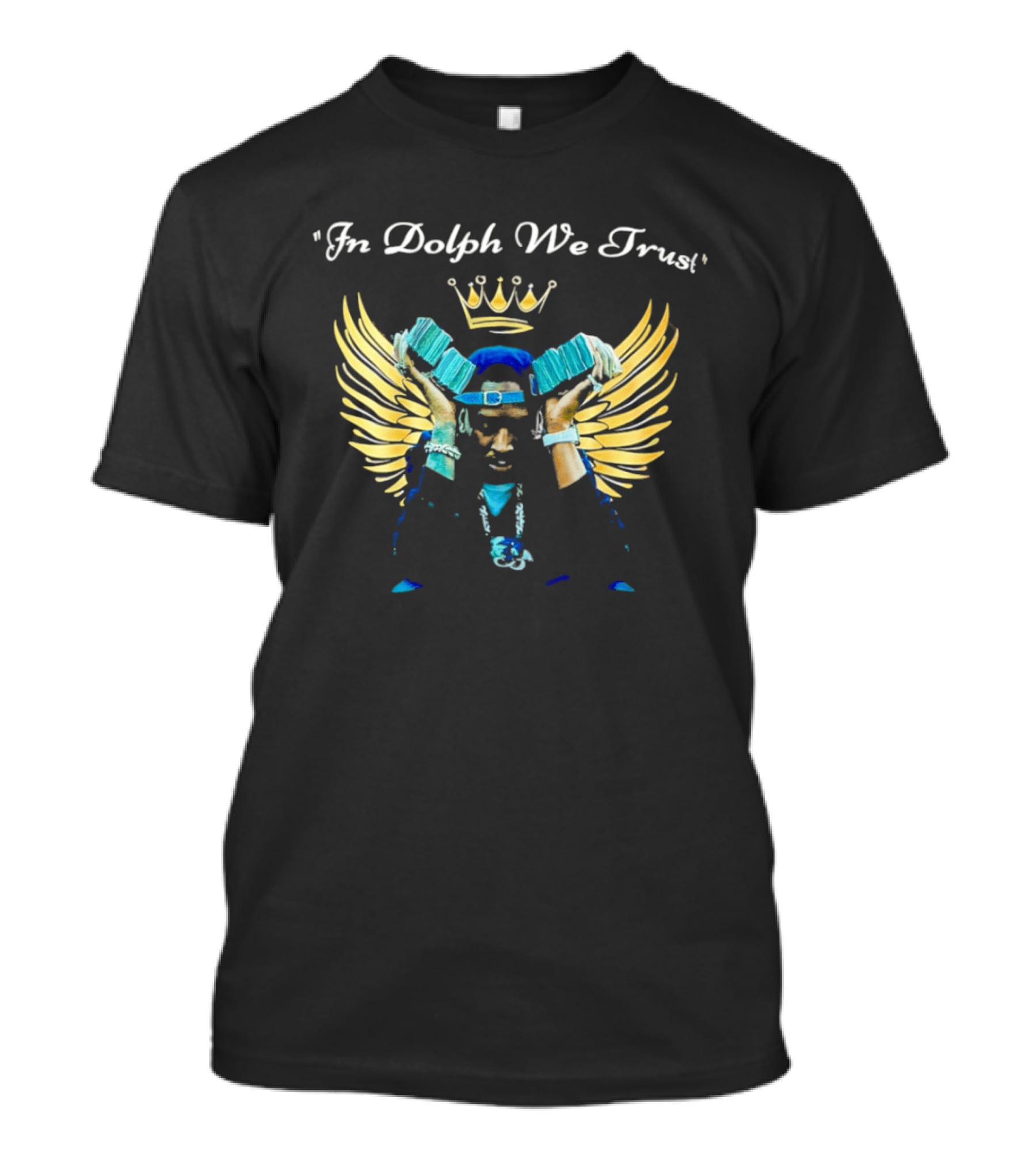 In Dolph We Trust Young Dolph Wings Crown T-Shirt