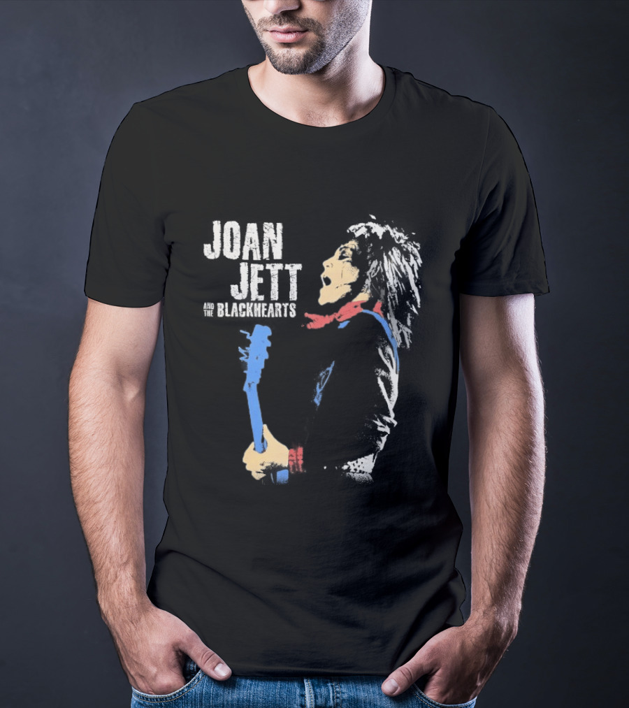Joan Jett And The Blackhearts Vibrant Guitar Artwork Rock Fashion T-Shirt