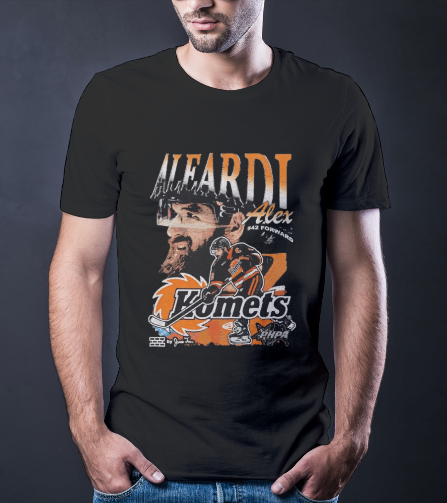 Alex Aleardi #42 Komets Forward Hockey T-Shirt