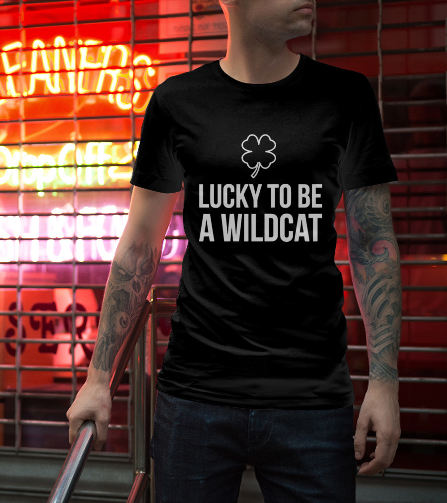 Lucky To Be A Wildcat Clover St Patrick's Day T-Shirt