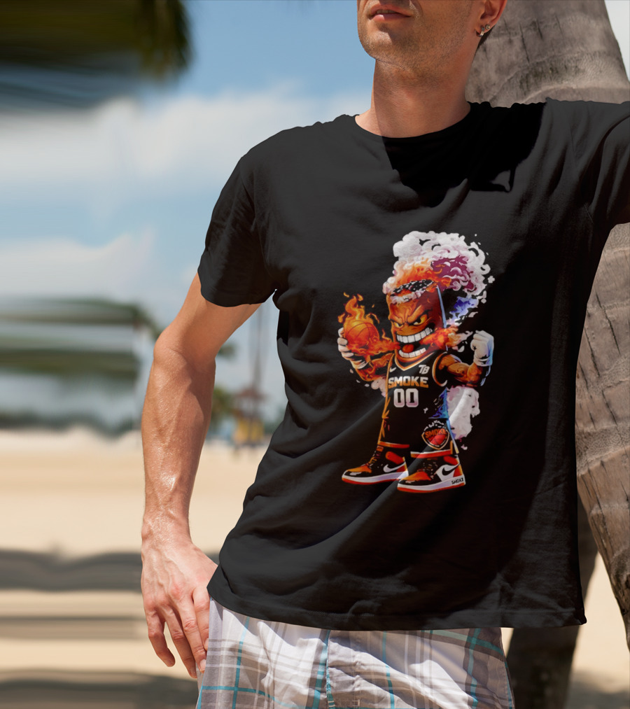 Strizzo Tampa Bay Smoke Cartoon Basketball Flames T-Shirt