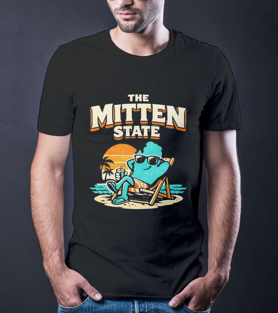 The Mitten State Chillin In The Beach Sunset Relaxed Vibes T-Shirt