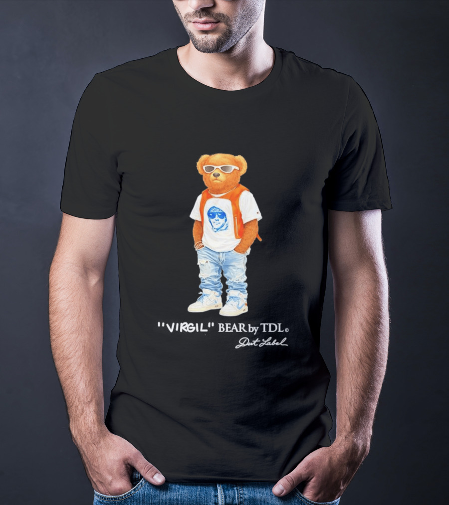 Virgil Abloh X Polo Bear Collaboration With Sunglasses And Stylish Outfit T-Shirt