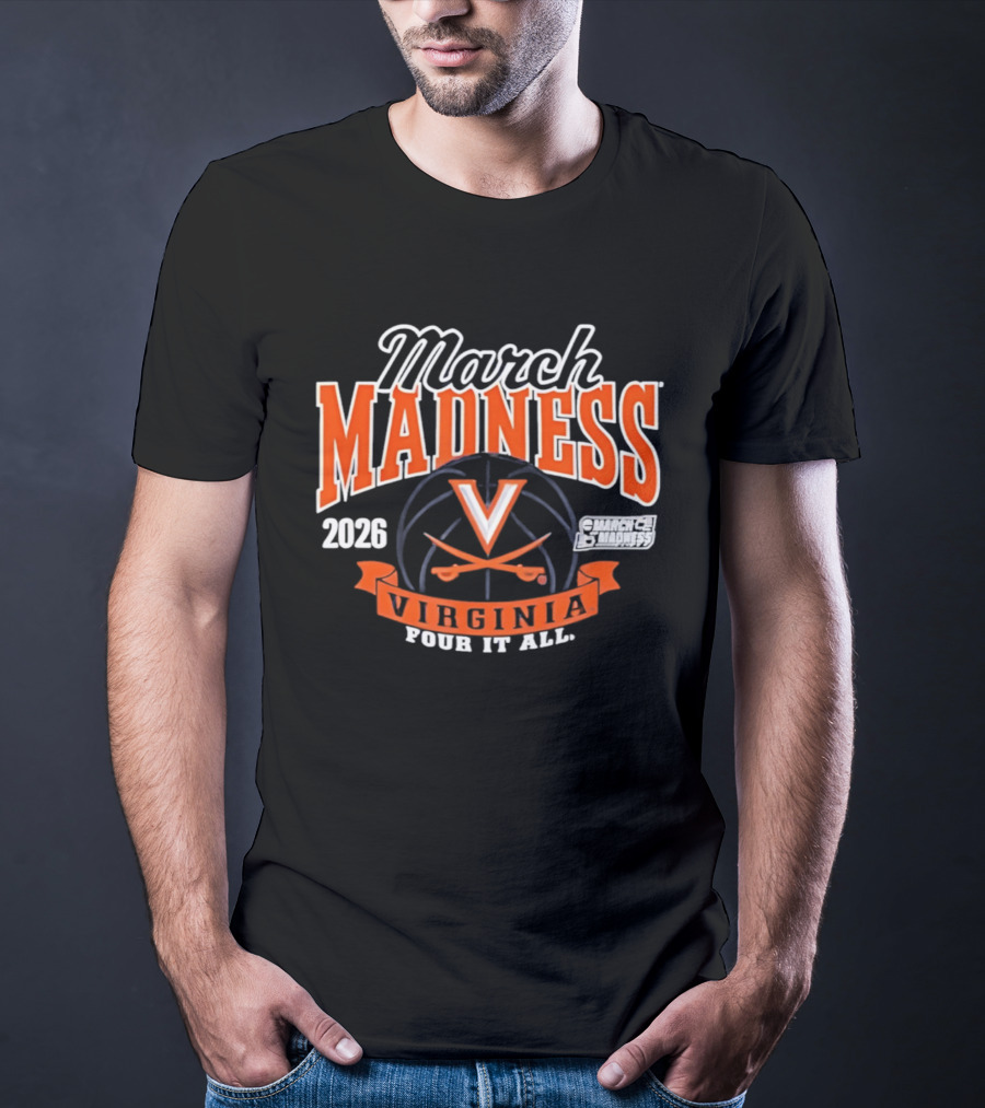 March Madness 2026 Virginia Cavaliers NCAA Women's Basketball Four It All T-Shirt