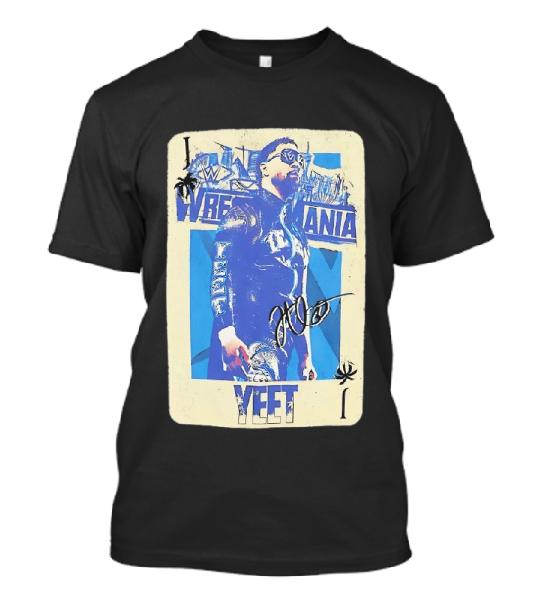 WWE Jey Uso WrestleMania Card Yeet Playing Card T-Shirt