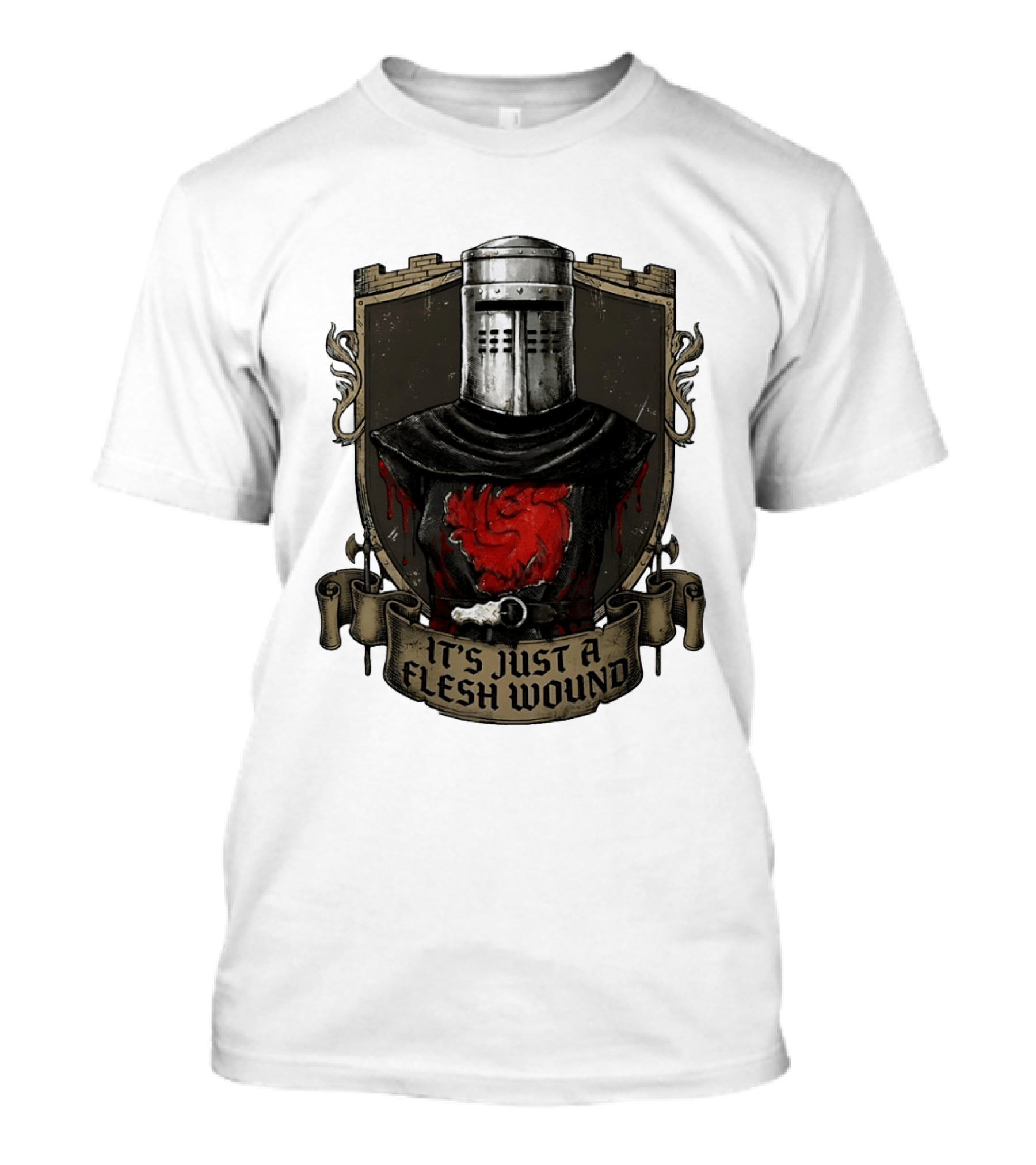 Monty Python Black Knight It's Just A Flesh Wound Holy Grail Movie T-Shirt