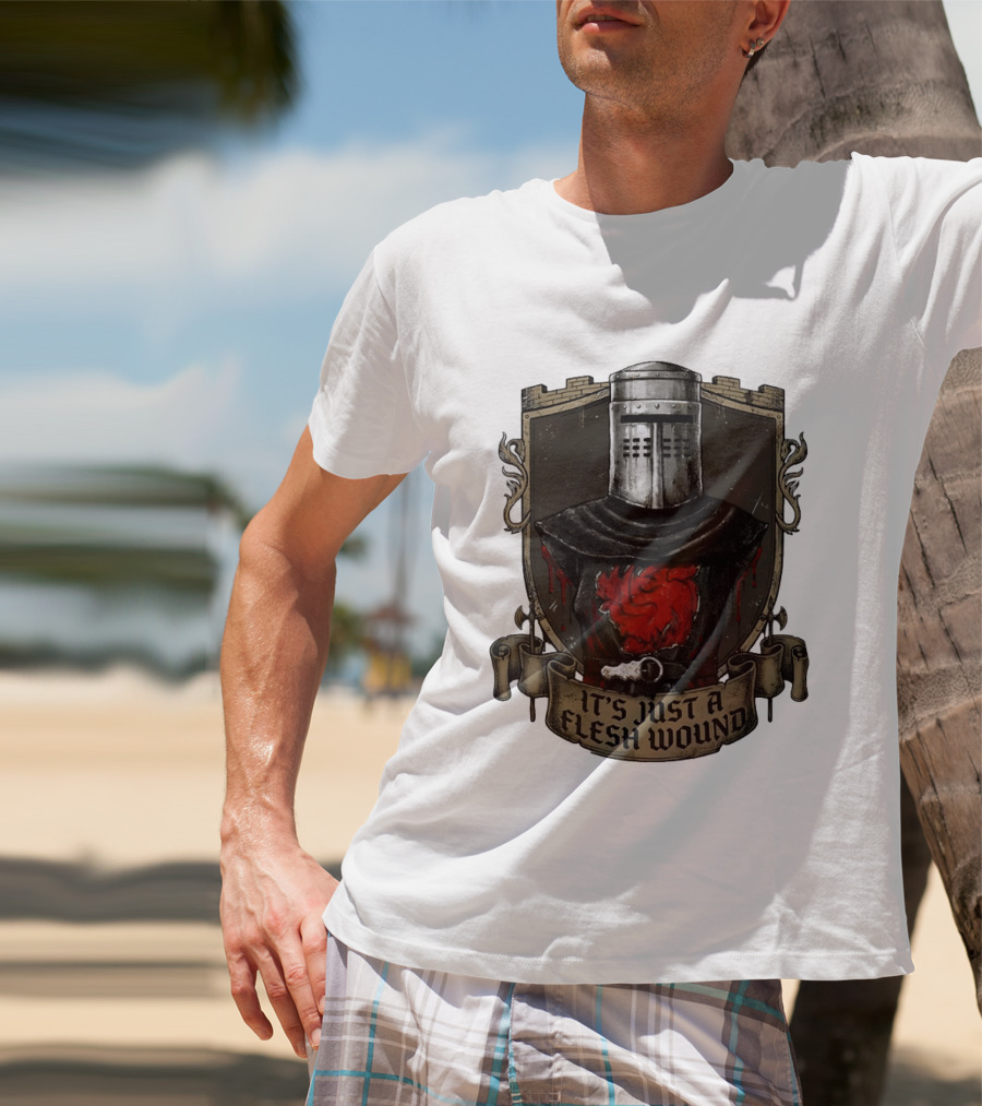 Monty Python Black Knight It's Just A Flesh Wound Holy Grail Movie T-Shirt