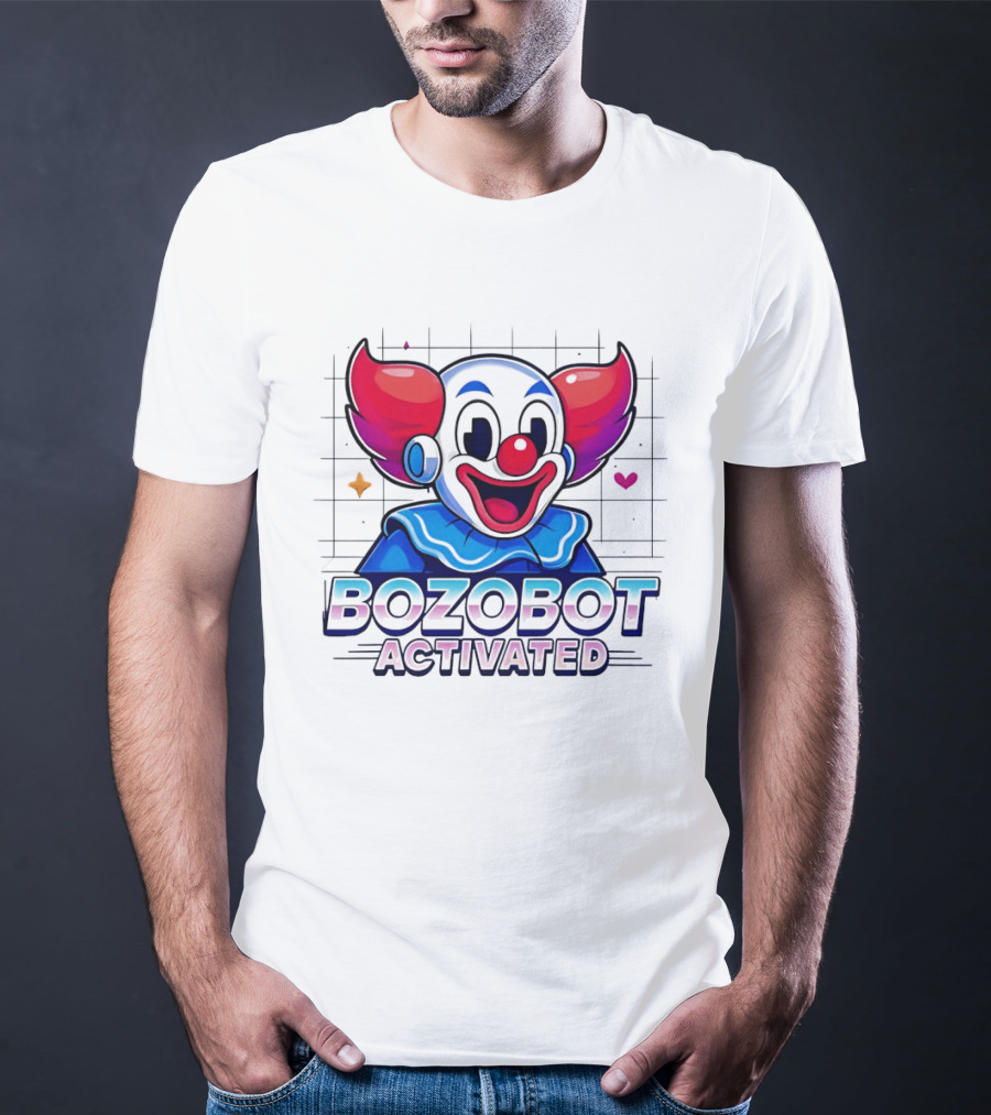 Bozo The Clown Bozobot Activated Retro Robot Clown Aesthetic T-Shirt