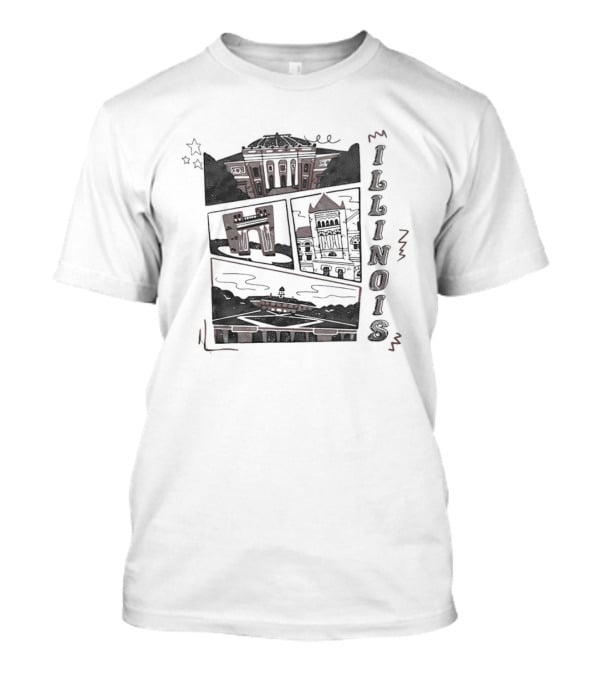Illinois Campus Quadrangle Hallmarks Comic T-Shirt