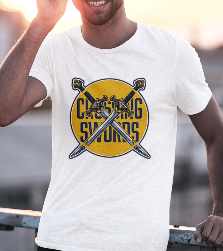 Crossing Swords Podcast Emblem Medieval Sword T-Shirt