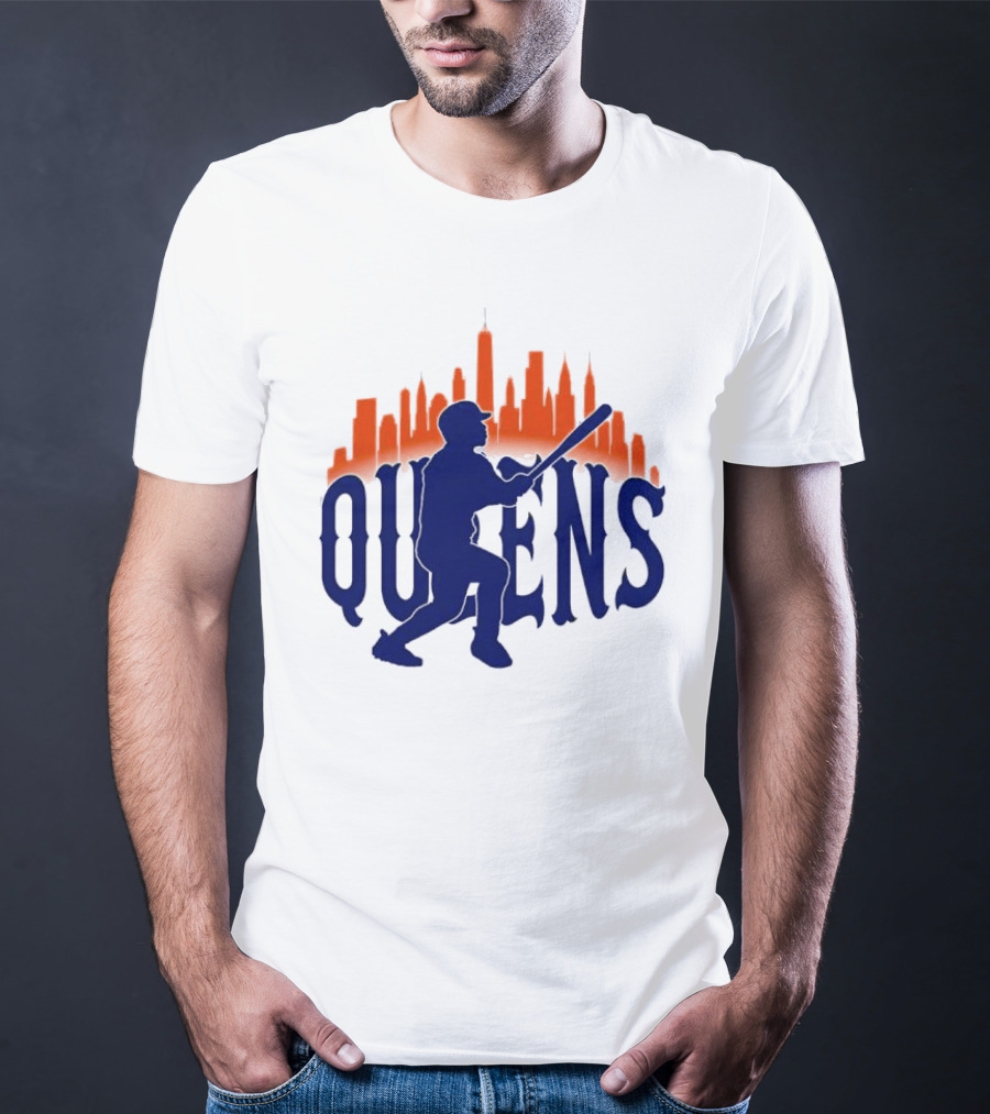 New York Mets Queens Baseball Skyline MLB T-Shirt
