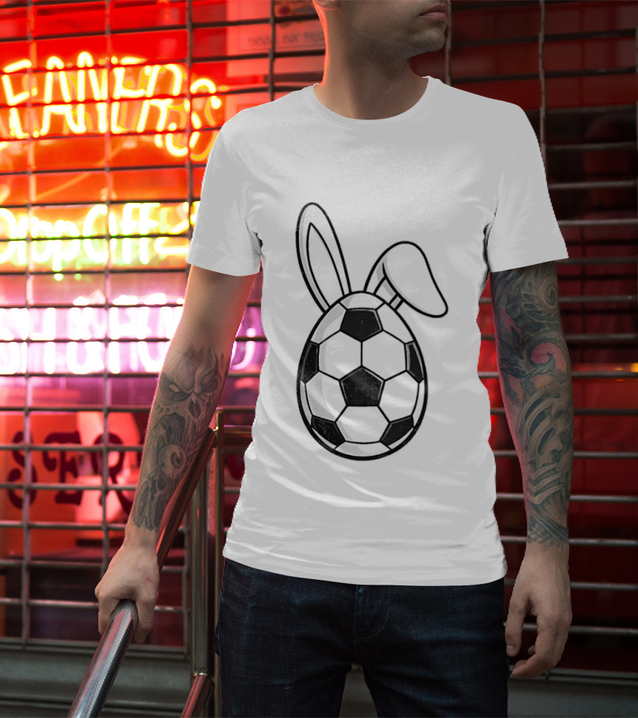 Happy Easter Bunny Ears Soccer Egg T-Shirt