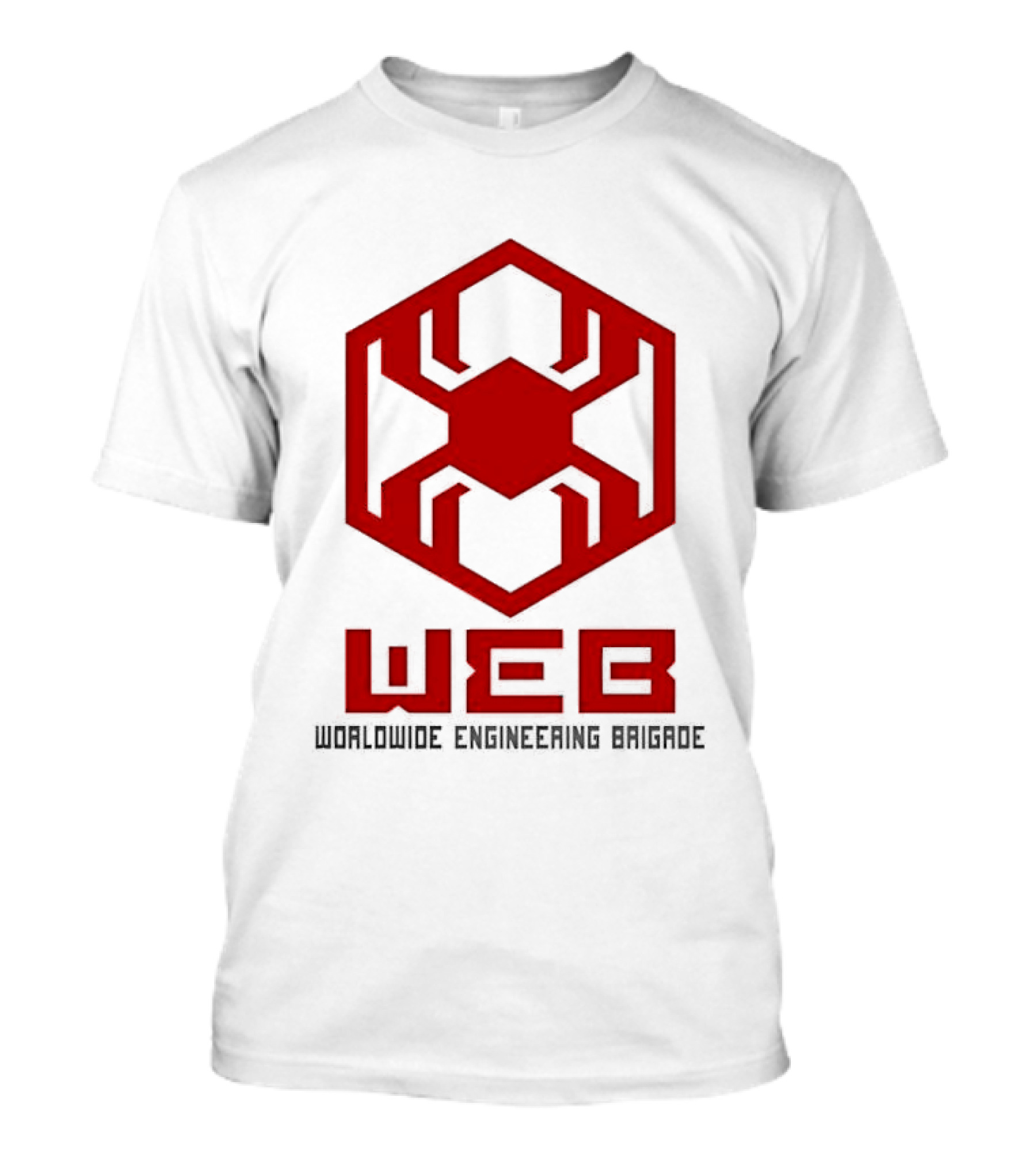 WEB Worldwide Engineering Brigade Red Spider Hexagon T-Shirt