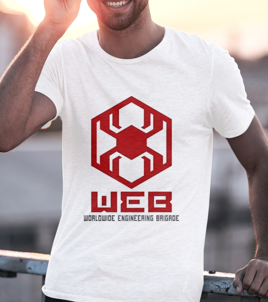WEB Worldwide Engineering Brigade Red Spider Hexagon T-Shirt