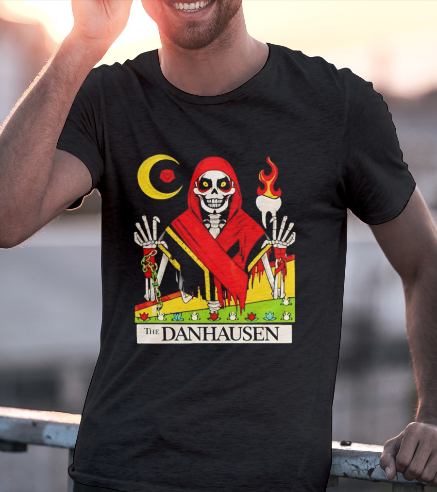 Skeleton In Red Outfit With Cursed WWE Tooth Danhausen T-Shirt