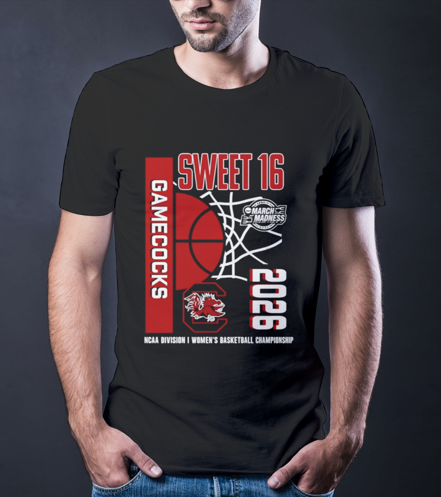 South Carolina Gamecocks 2026 NCAA Division I Women's Basketball Championship March Madness Sweet 16 T-Shirt