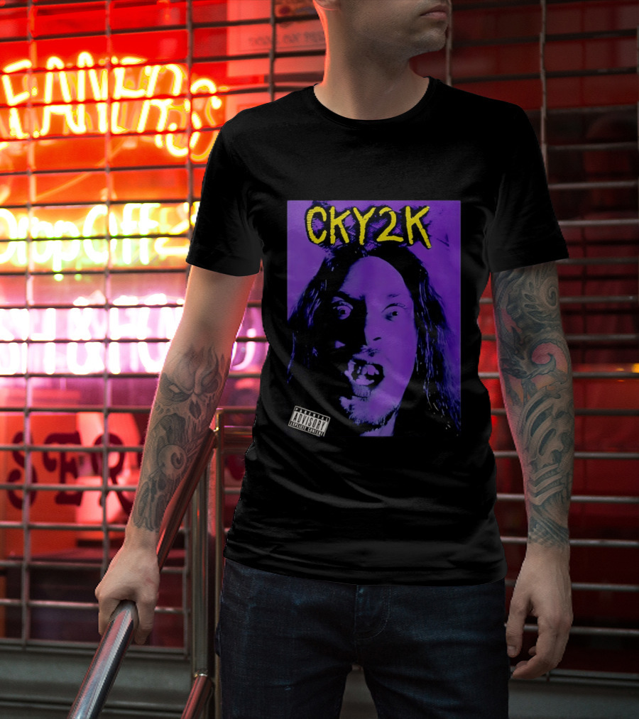 CKY2K Explicit Content Purple Portrait Bam Margera T-Shirt