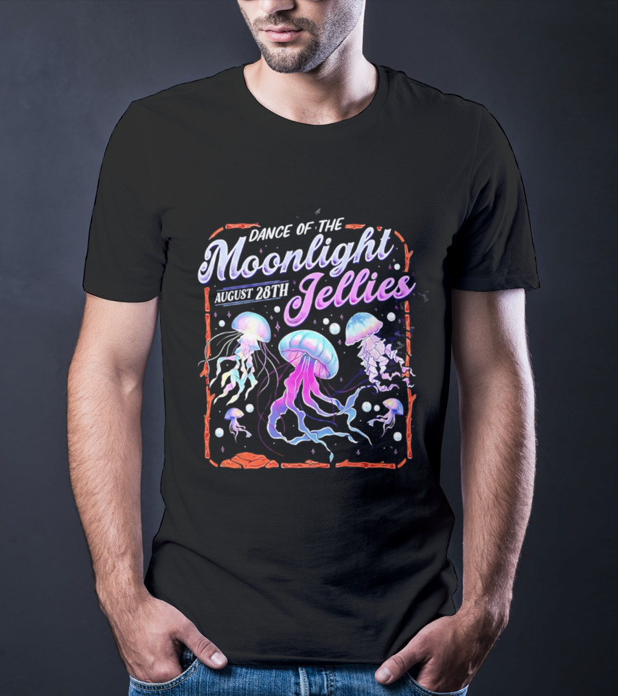 Dance Of The Moonlight Jellies August 28th Event Night Light Ocean Celebration T-Shirt