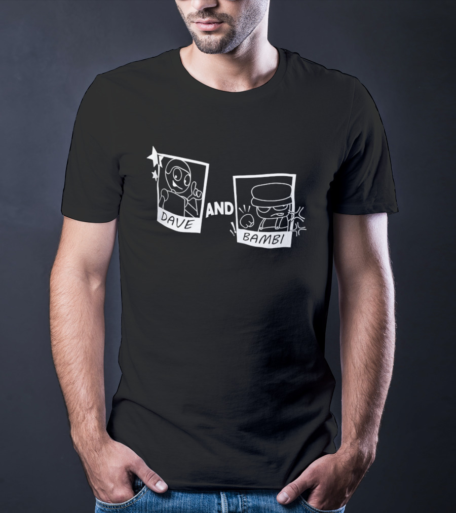 Dave And Bambi Character Polaroid Sketches T-Shirt