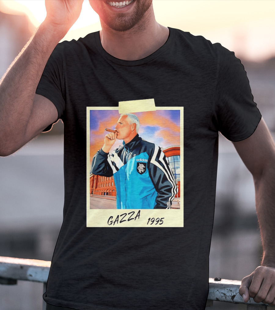 Paul Gascoigne Gazza 1995 Rangers Adidas Jacket T-Shirt