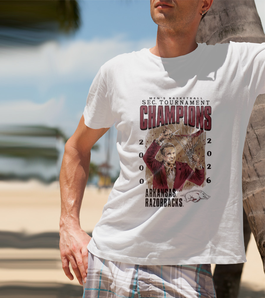 SEC Champions 2000 2026 Arkansas Razorbacks Coach Cal T-Shirt
