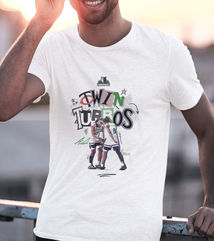 Minnesota Timberwolves Twin Turbos Ayo X Bones NBA Team Collaboration T-Shirt