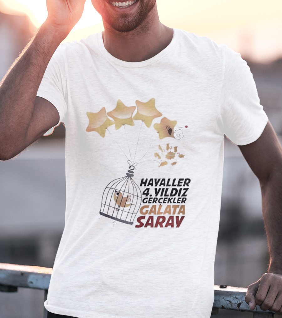 Havaller 4 Yıldız Gerçekler Galata Saray Turkish Football Club Stars T-Shirt