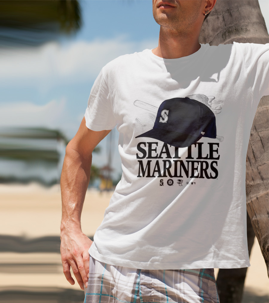 Seattle Mariners In The Paper Foundation Cap With Brushed Effect T-Shirt