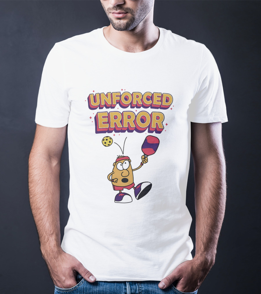 Unforced Error Pickleball Cartoon Paddle Player T-Shirt