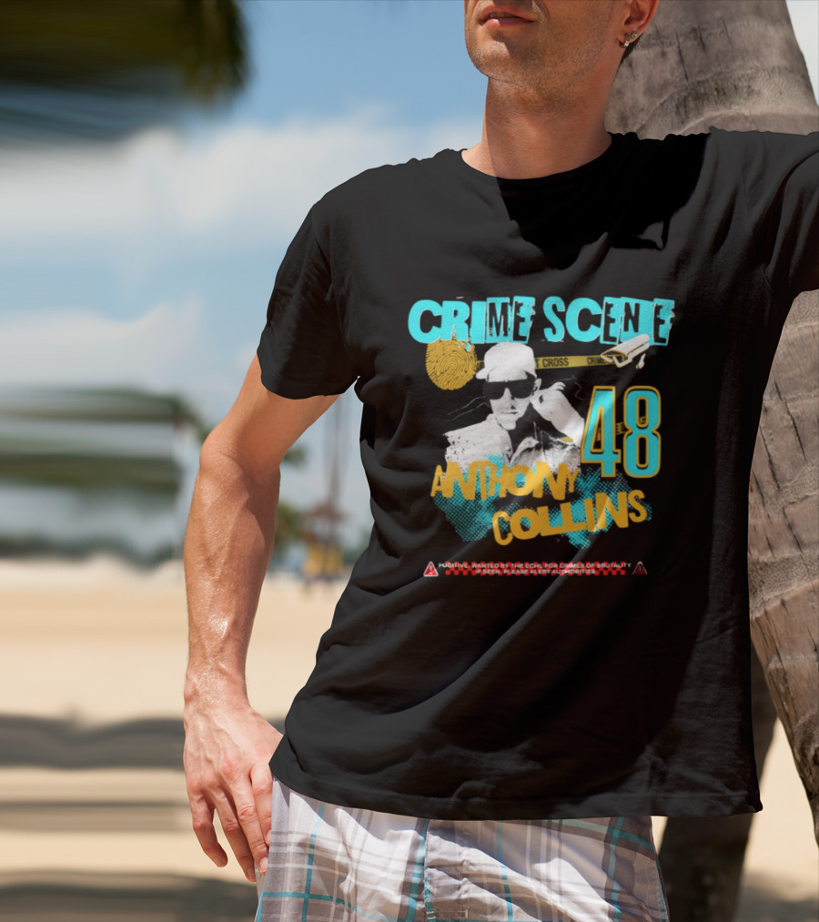 Crime Scene Anthony Collins 48 Wanted By The ECHL For Crimes Of Brutality T-Shirt