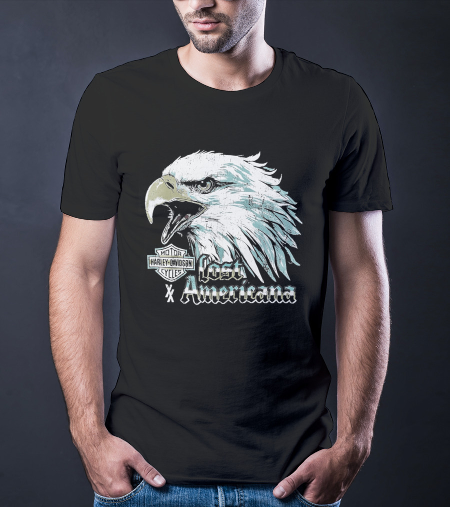 Machine Gun Kelly Harley Davidson Lost Americana Big Eagle Head T-Shirt