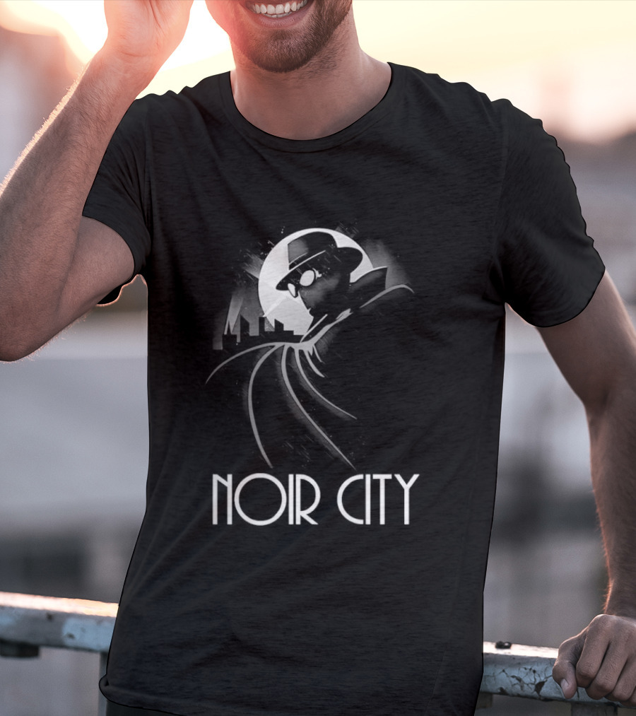 Spider Man Noir City Stylized White T-Shirt