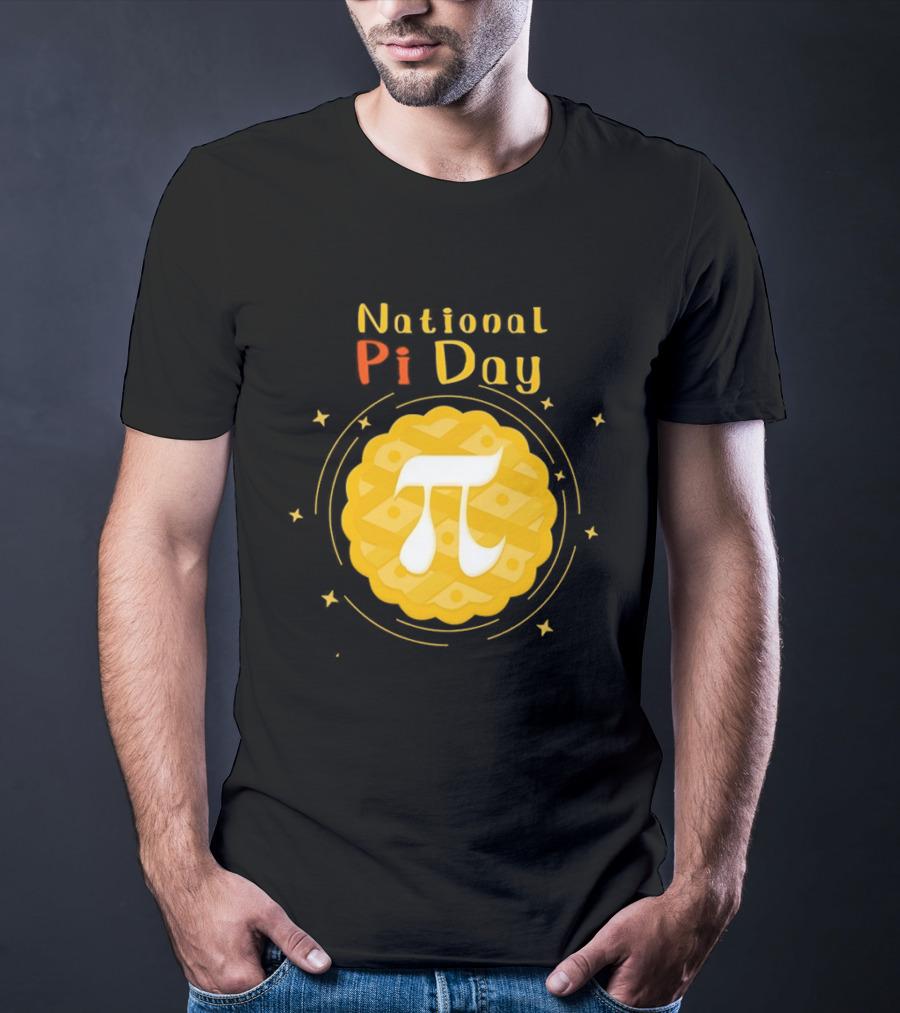 National Pi Day Pie Icon With Stars And Math T-Shirt