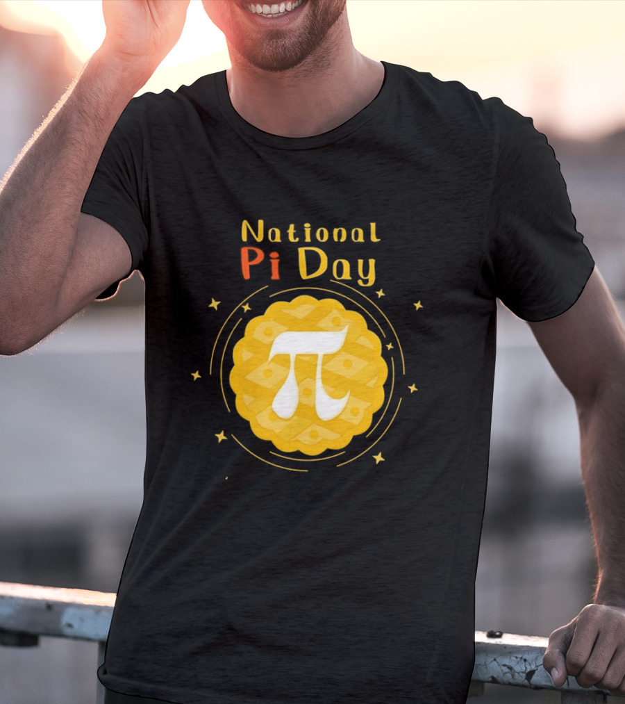 National Pi Day Pie Icon With Stars And Math T-Shirt