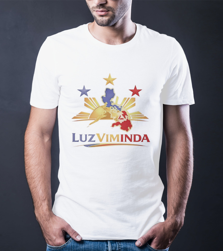 Luzviminda Philippines Map Filipino Pride Luzon Visayas Mindanao Sun Stars T-Shirt