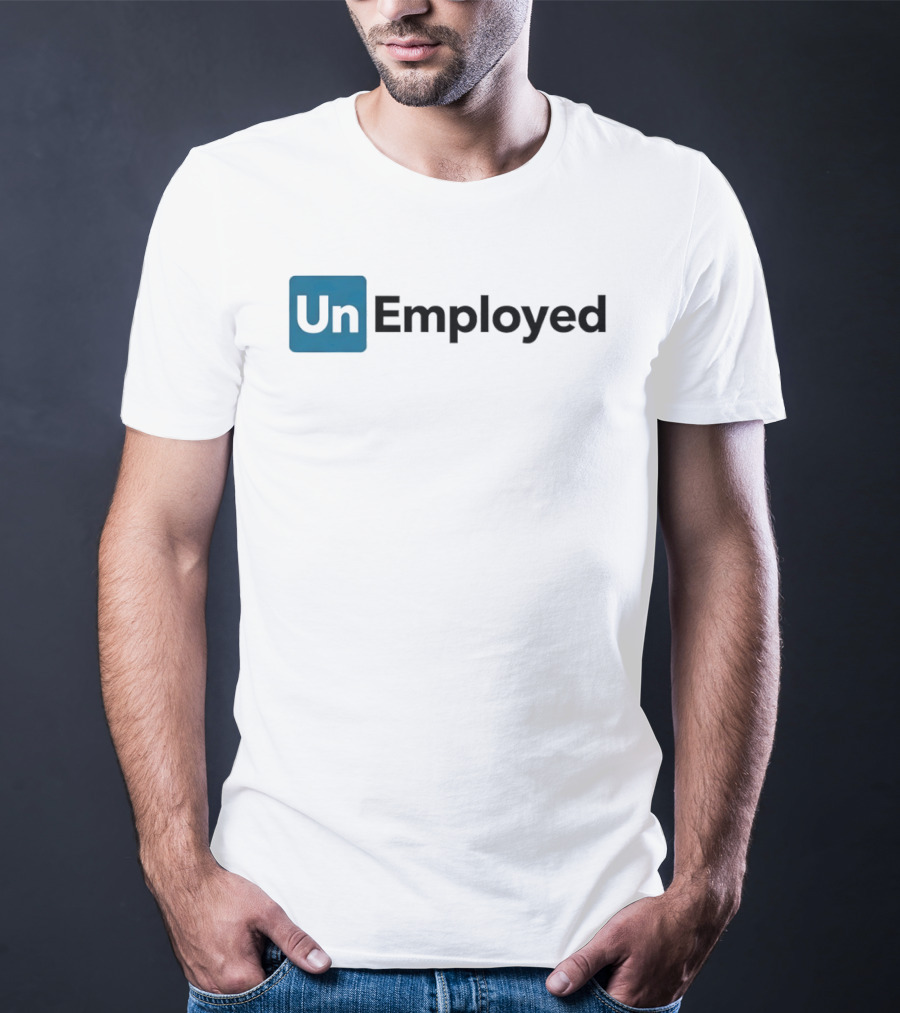 Un Employed Blue Square T-Shirt