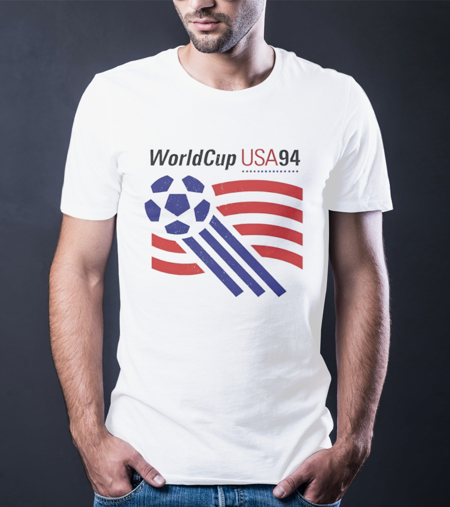 World Cup USA 94 Iconic Soccer Ball And Stripes T-Shirt