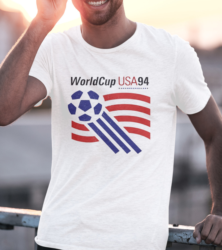 World Cup USA 94 Iconic Soccer Ball And Stripes T-Shirt
