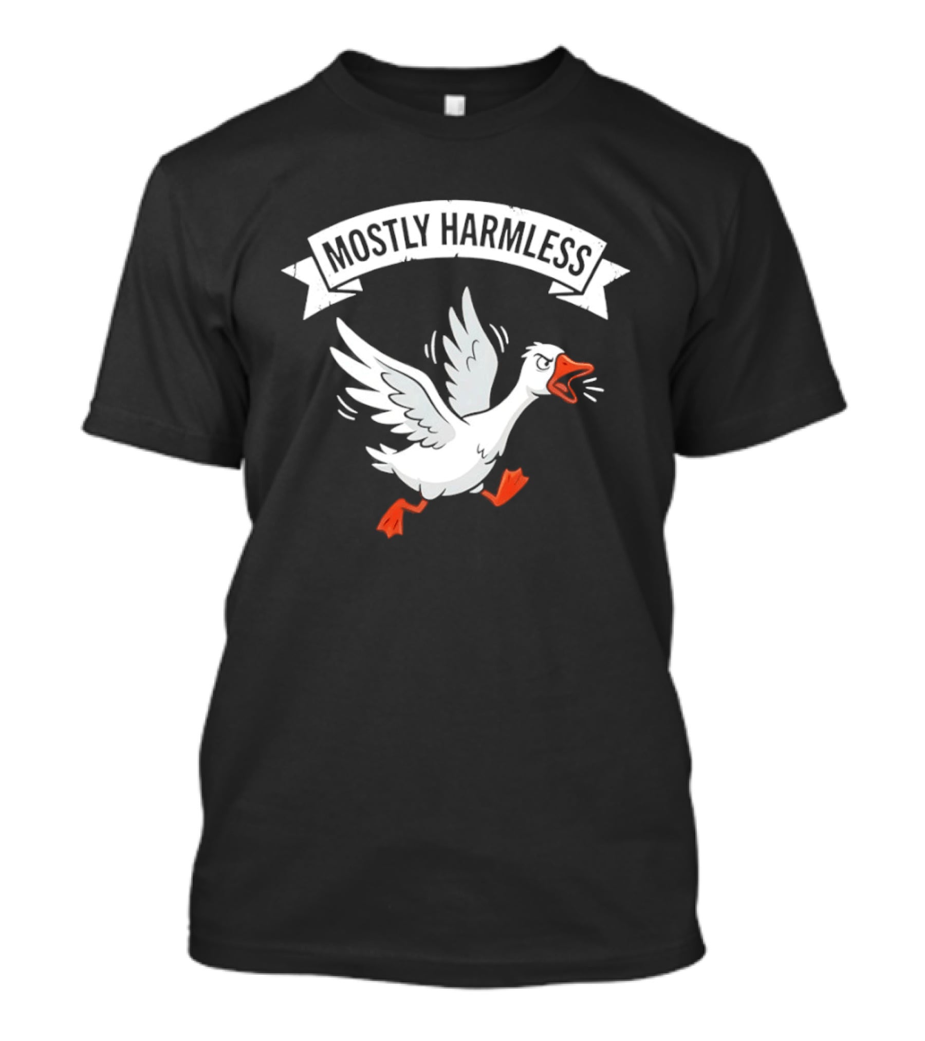 Goose Running And Screaming Mostly Harmless Funny Meme T-Shirt