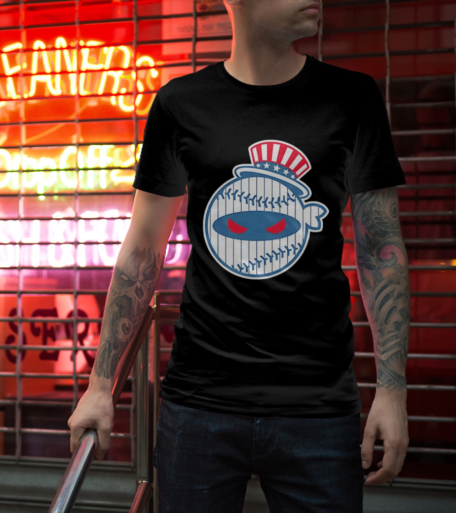 New York Yankees Pitching Ninja Baseball T-Shirt