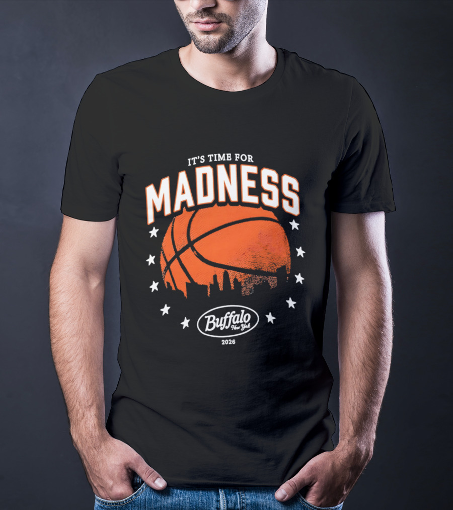 It's Time For Madness 2023 Buffalo NY Basketball Stars Skyline T-Shirt