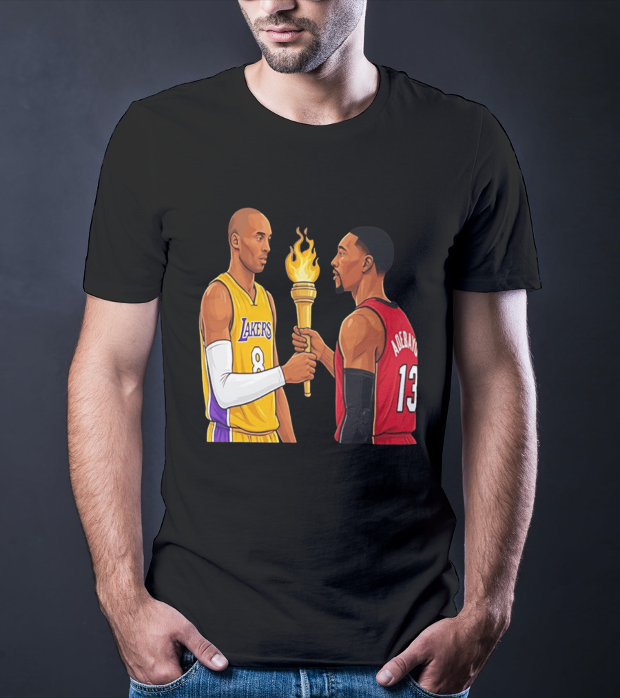 Kobe Lakers Number 8 Passing Torch To Adebayo Number 13 Basketball Moment T-Shirt