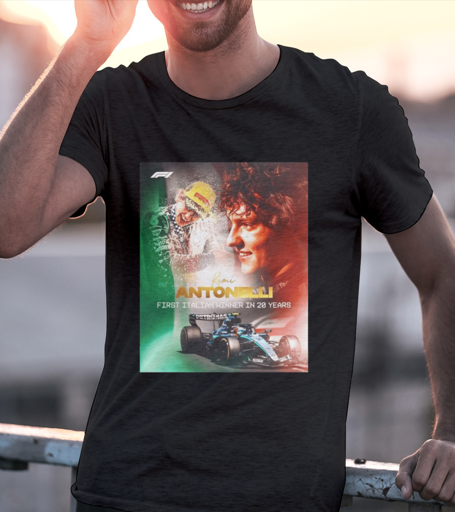 F1 Kimi Antonelli First Italian Winner In 20 Years T-Shirt