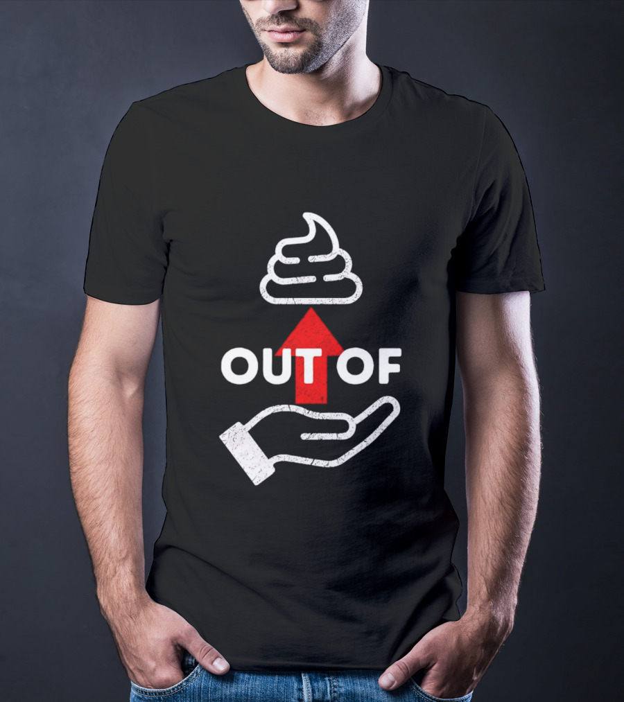 Poop Emoji Hand Gesture Out Of Luck Up Arrow T-Shirt